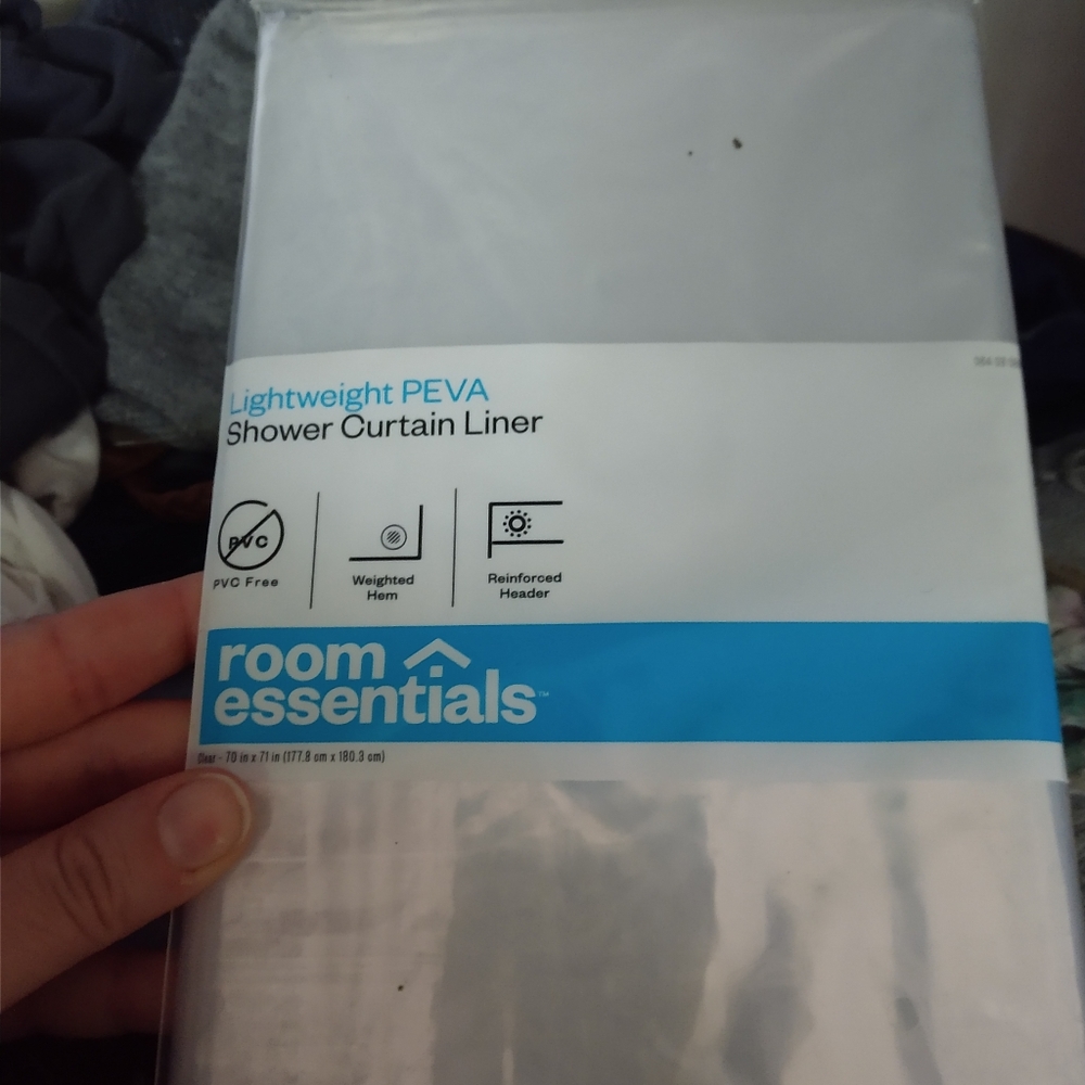 Clear shower curtain liner